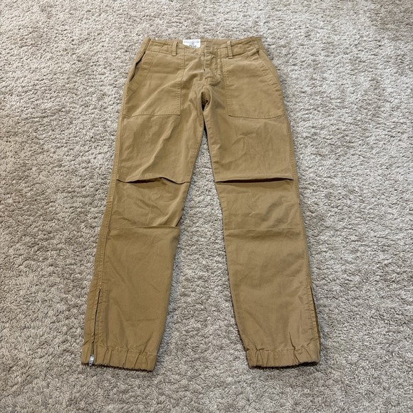 Nili Lotan French Military Pants‎ Size 0 Cargo Jogger Beige Cotton Zip Ankles - Picture 1 of 7